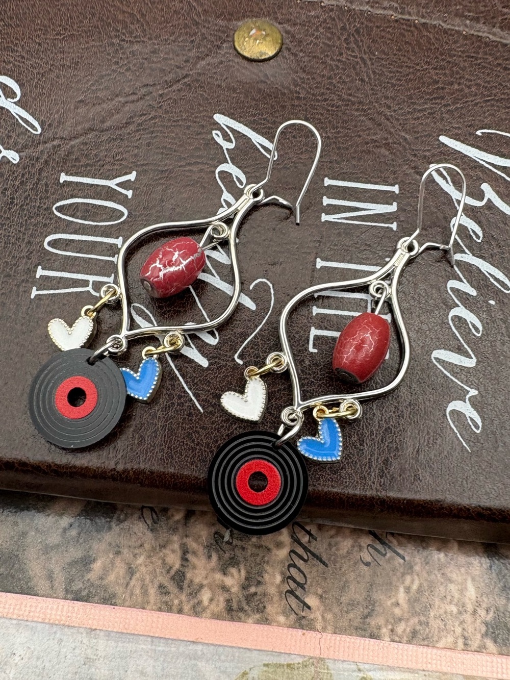 Handmade Eclectic Dangle Earrings Mixed Charm Chandelier Style